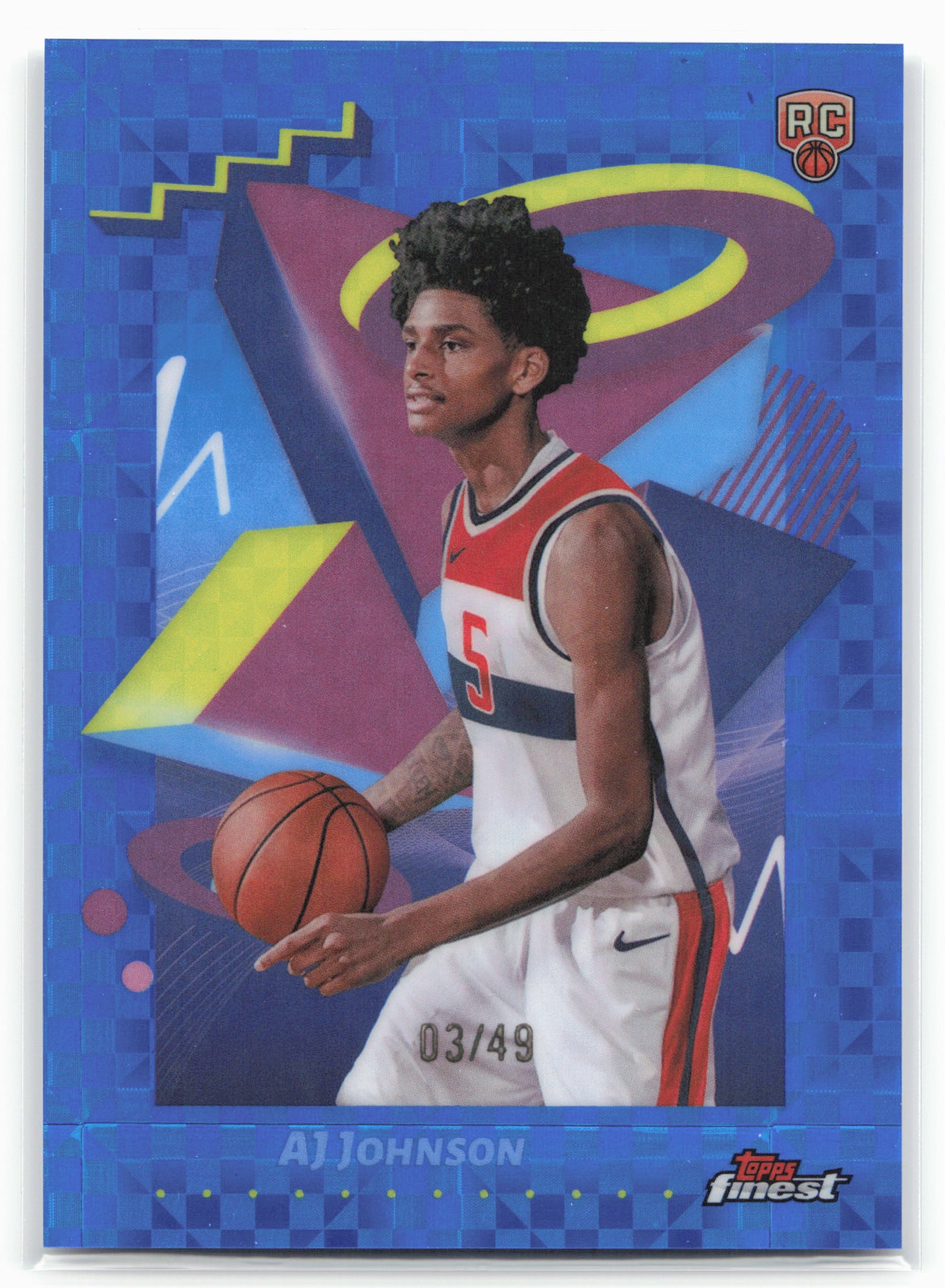 2024-25 Finest #253 AJ Johnson Blue X-Factor #/49