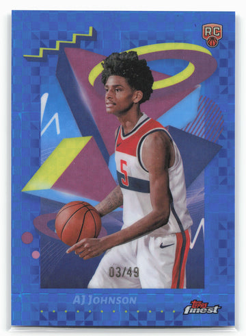 
2024-25 Finest #253 AJ Johnson Blue X-Factor #/49