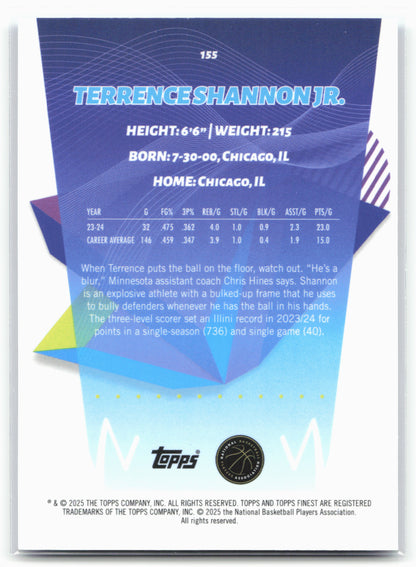 2024-25 Finest #155 Terrence Shannon Jr. Blue X-Factor #/75