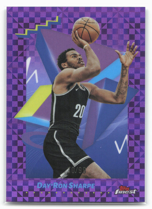 2024-25 Finest #107 Day'Ron Sharpe Purple X-Fractor #/99