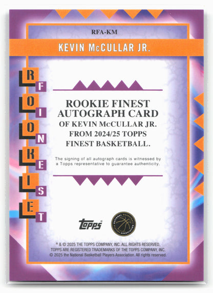 2024-25 Finest #RFA-KM Kevin McCullar Jr. Rookie Finest Autographs