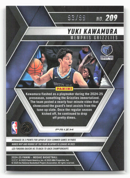 2024-25 Panini Mosaic #209 Yuki Kawamura Fast Break Red Mosaic 23175