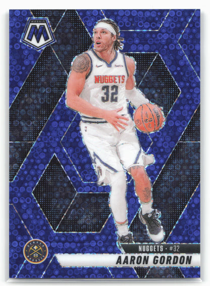2024-25 Panini Mosaic #90 Aaron Gordon Fast Break Blue Mosaic #/85