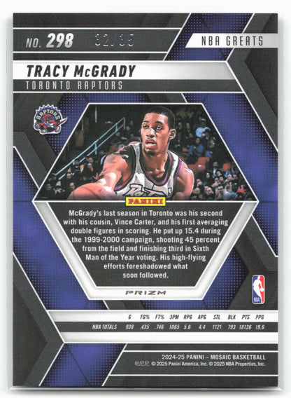 2024-25 Panini Mosaic #298 Tracy McGrady Fast Break Blue Camo Mosaic #/35
