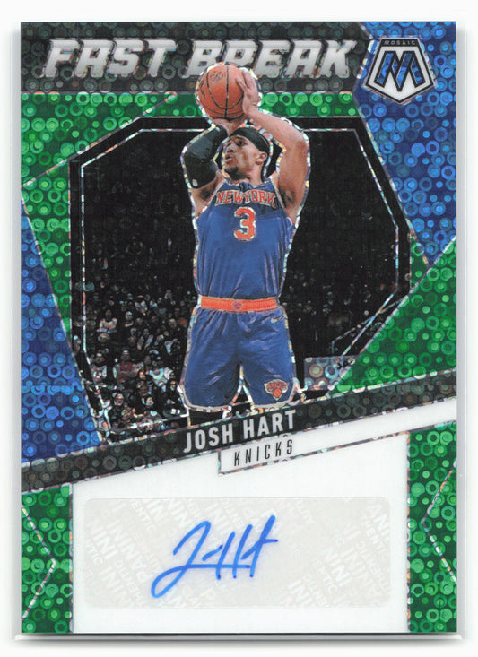 2024-25 Panini Mosaic #AFB-HRT Josh Hart Fast Break Neon Green Mosaic #/5