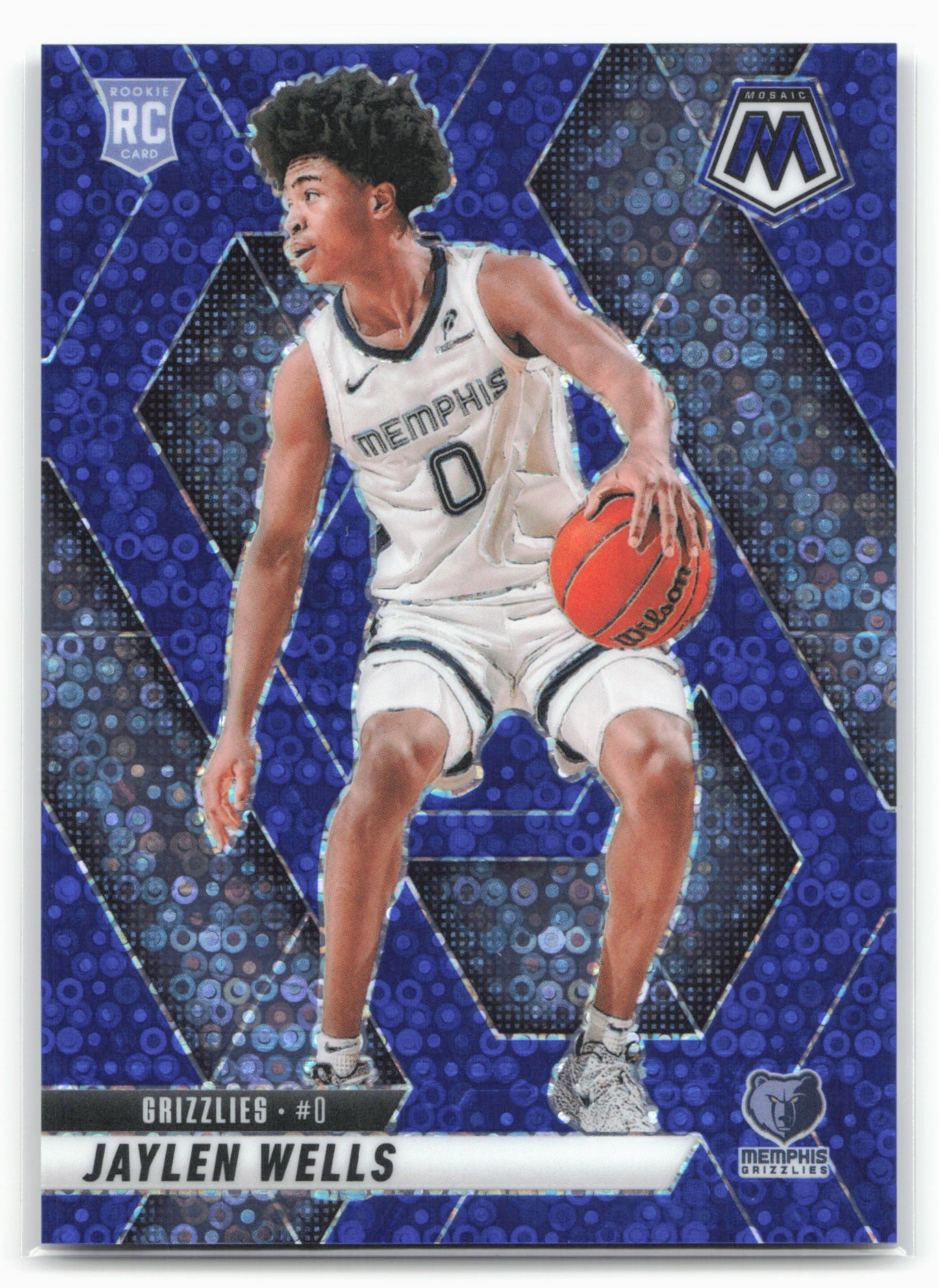 2024-25 Panini Mosaic #240 Jaylen Wells Fast Break Blue Mosaic #/85