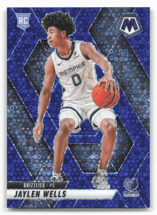 2024-25 Panini Mosaic #240 Jaylen Wells Fast Break Blue Mosaic #/85