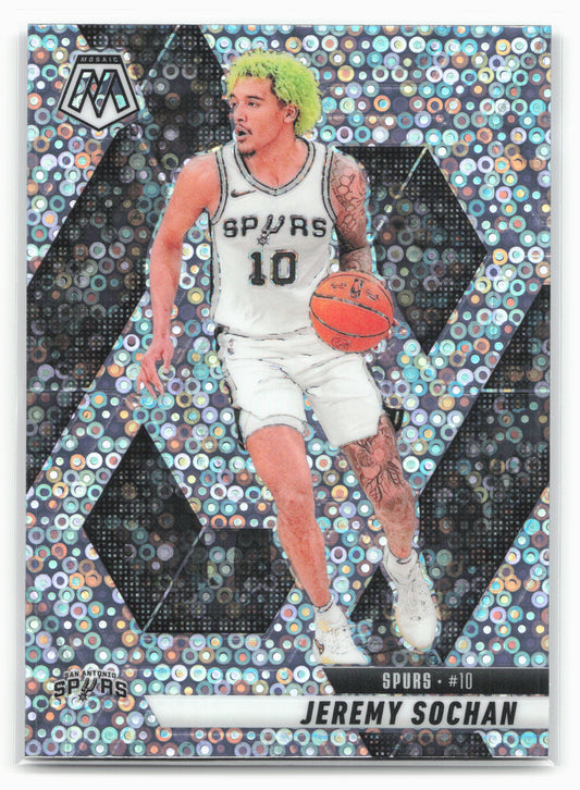 2024-25 Panini Mosaic #54 Jeremy Sochan Fast Break Silver Mosaic 23190