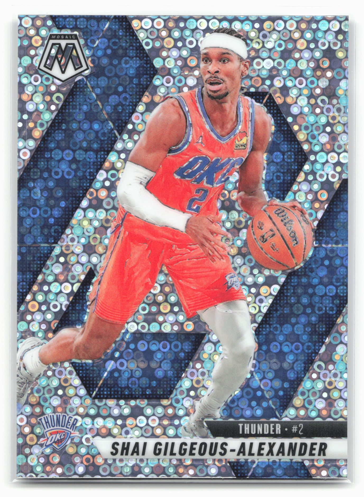 2024-25 Panini Mosaic #38 Shai Gilgeous-Alexander Fast Break Silver Mosaic 23191