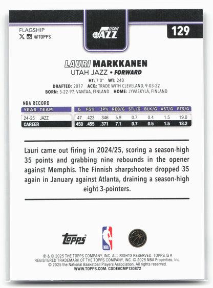 2025-26 Topps #129 Lauri Markkanen