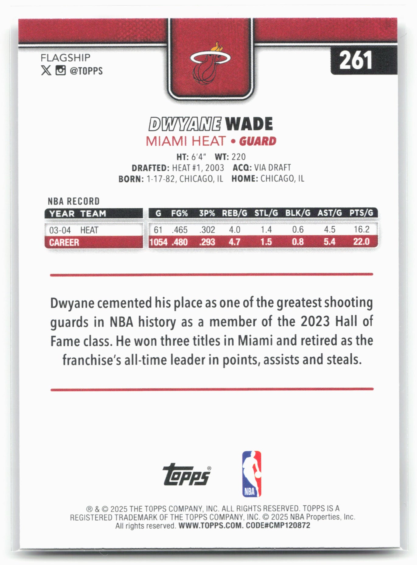 2025-26 Topps #261 Dwyane Wade