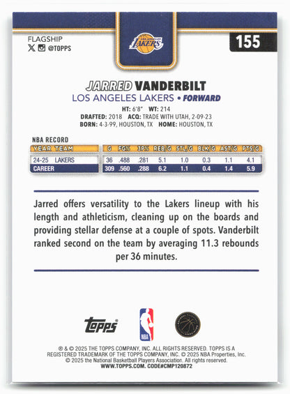 2025-26 Topps #155 Jarred Vanderbilt