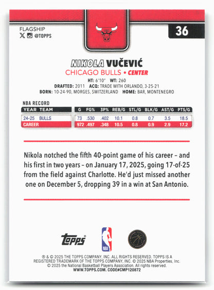 2025-26 Topps #36 Nikola Vučević