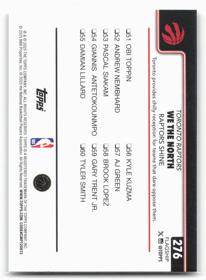 2025-26 Topps #276 We The North: Raptors Shine