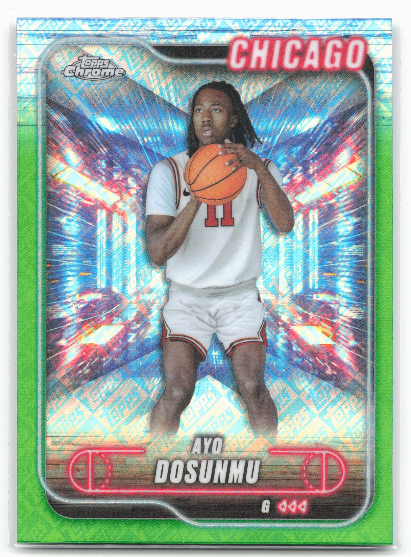 2024-25 Topps Chrome #58 Ayo Dosunmu Topps Green Refractor 23215