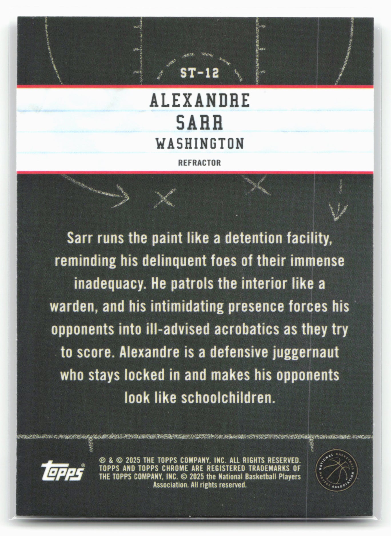 2024-25 Topps Chrome #ST-12 Alexandre Sarr Show and Tell Refractor 23218