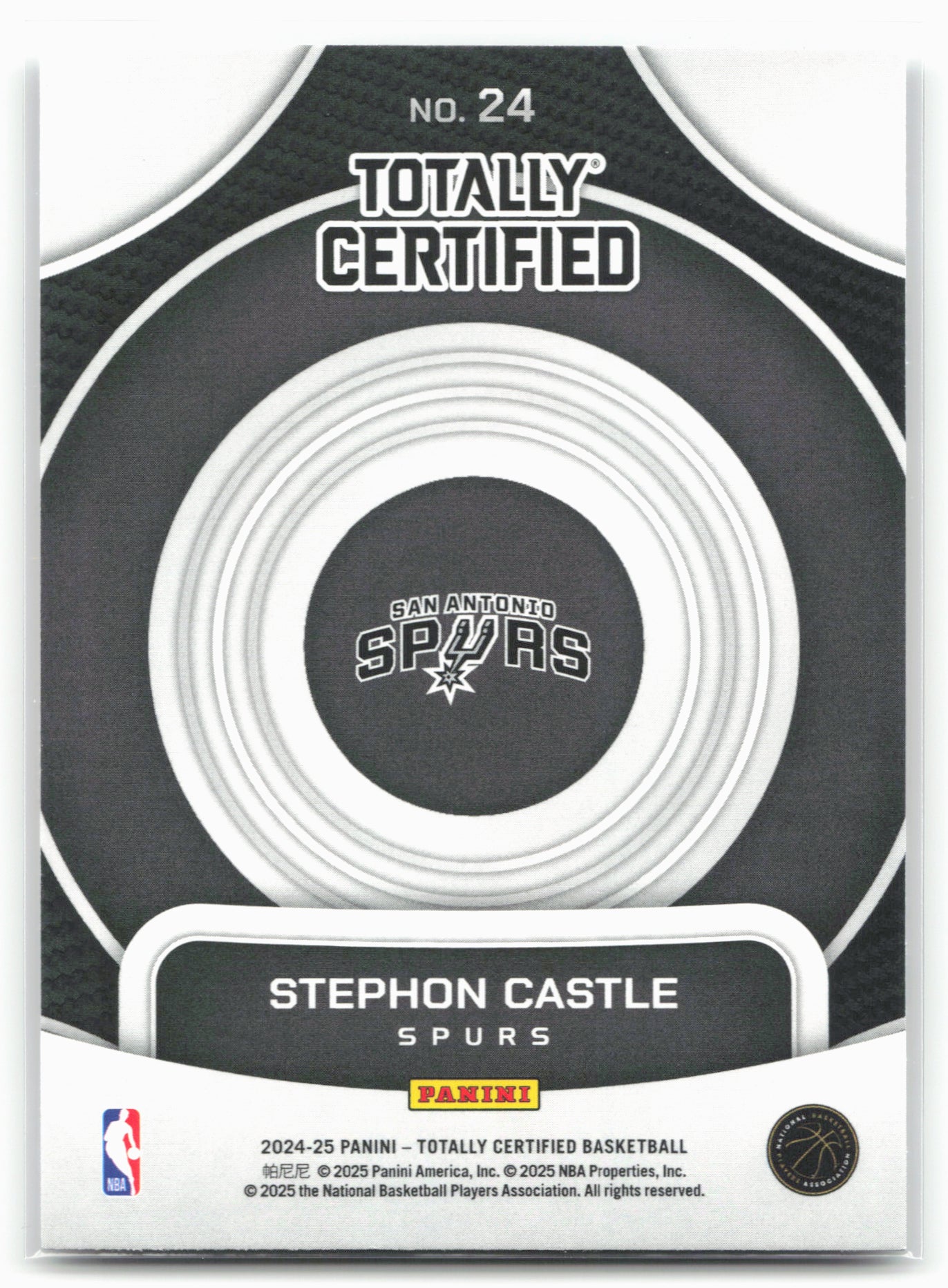 2024-25 Panini Totally Certified #24 Stephon Castle On Target 23227