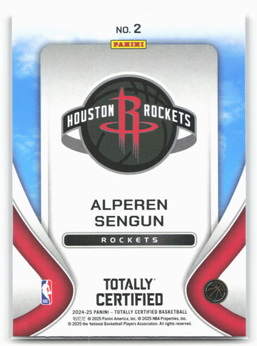 2024-25 Panini Totally Certified #2 Alperen Sengun Franchise Foundations 23228