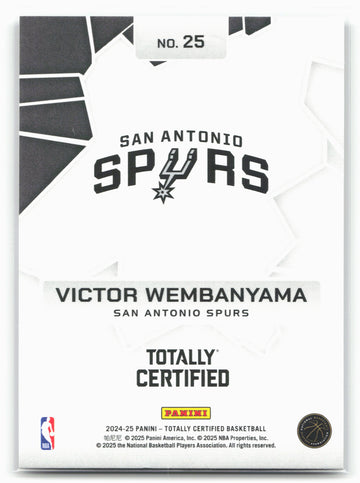 2024-25 Panini Totally Certified #25 Victor Wembanyama Rock the Rim 23231