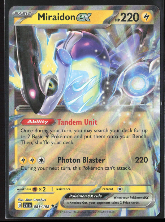 SV01: Scarlet & Violet Base Set #081/198 Miraidon ex Holo 23235
