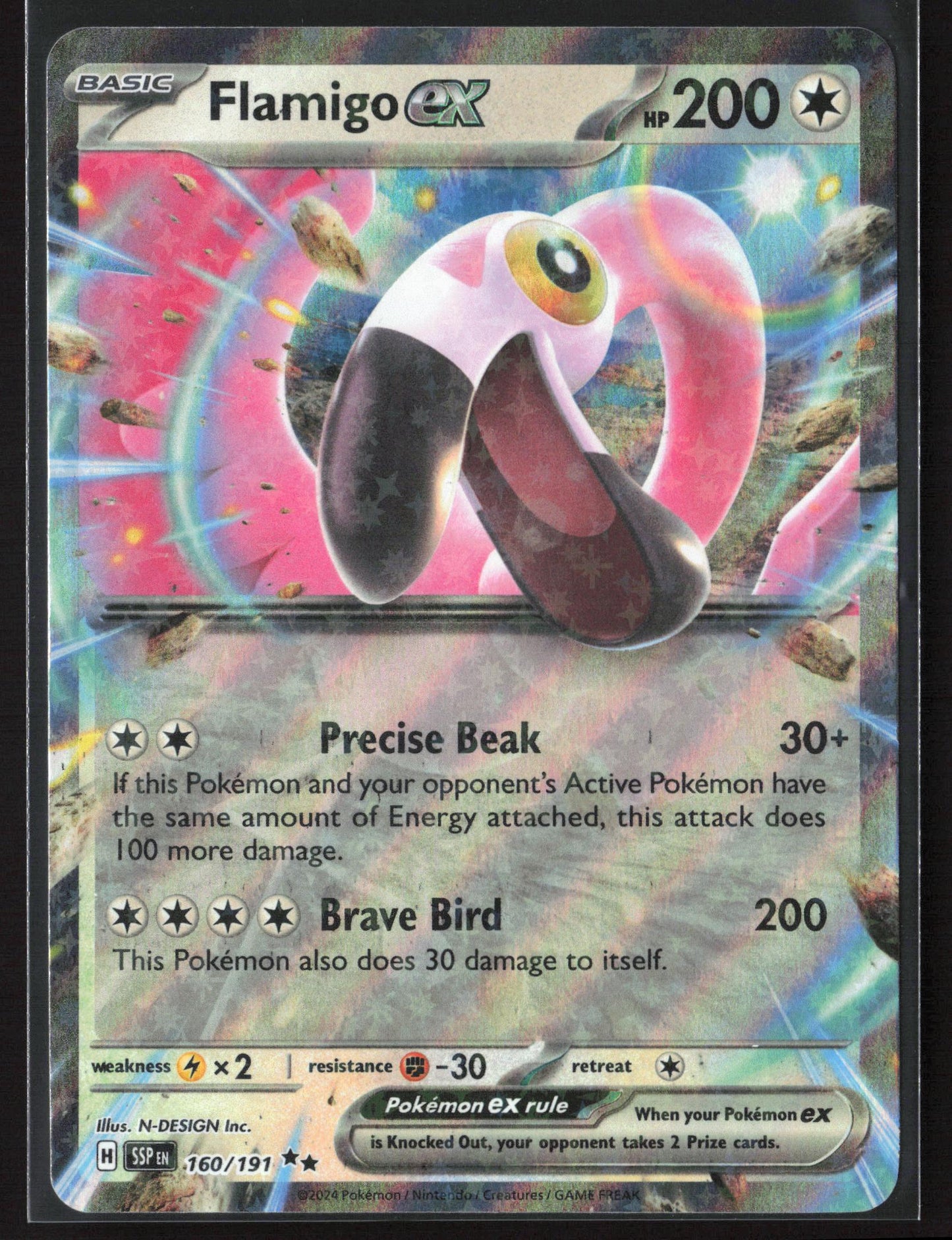 SV08: Surging Sparks #160/191 Flamigo ex Holo 23242