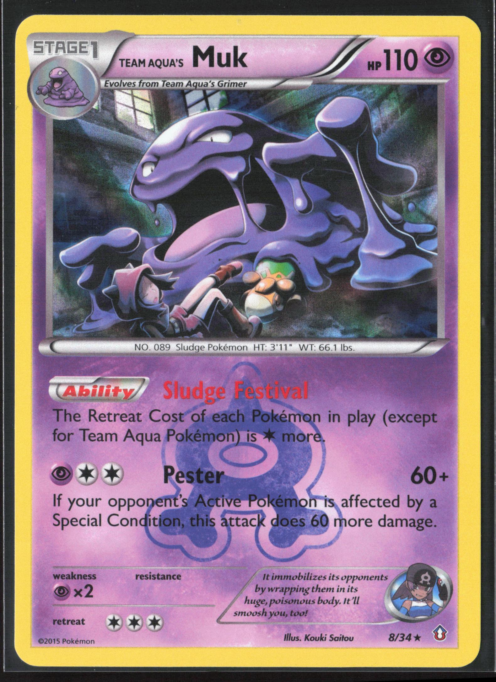 Double Crisis #8/34 Team Aqua's Muk Reverse Holo 23256