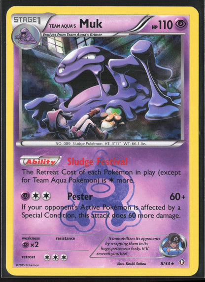 Double Crisis #8/34 Team Aqua's Muk Reverse Holo 23256