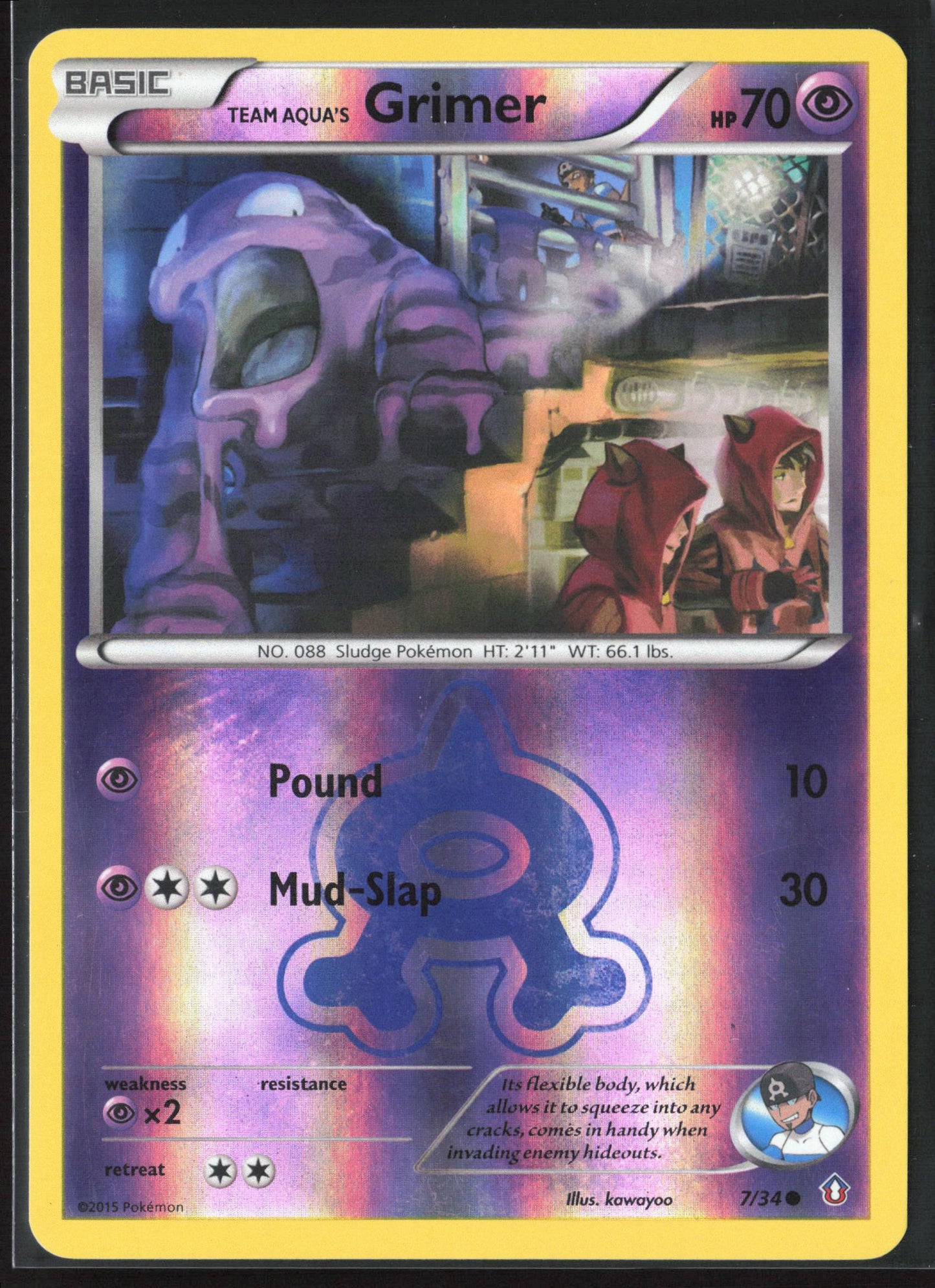 Double Crisis #7/34 Team Aqua's Grimer Reverse Holo 23263