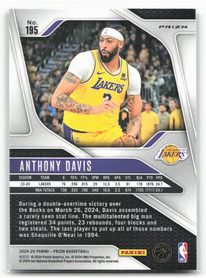 2024-25 Panini Prizm #195 Anthony Davis Prizms Ice