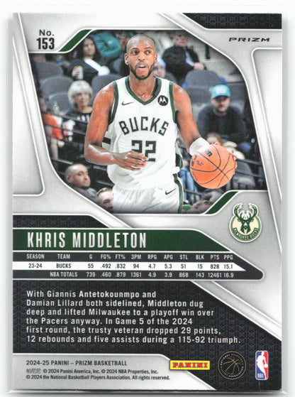 2024-25 Panini Prizm #153 Khris Middleton Prizms Ice