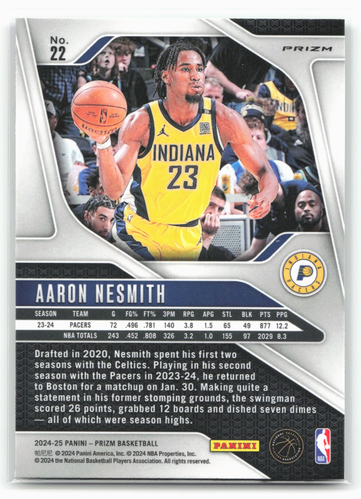 2024-25 Panini Prizm #22 Aaron Nesmith Prizms Green