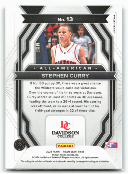 2024 Panini Prizm Draft Picks #13 Stephen Curry All-American Prizms Green