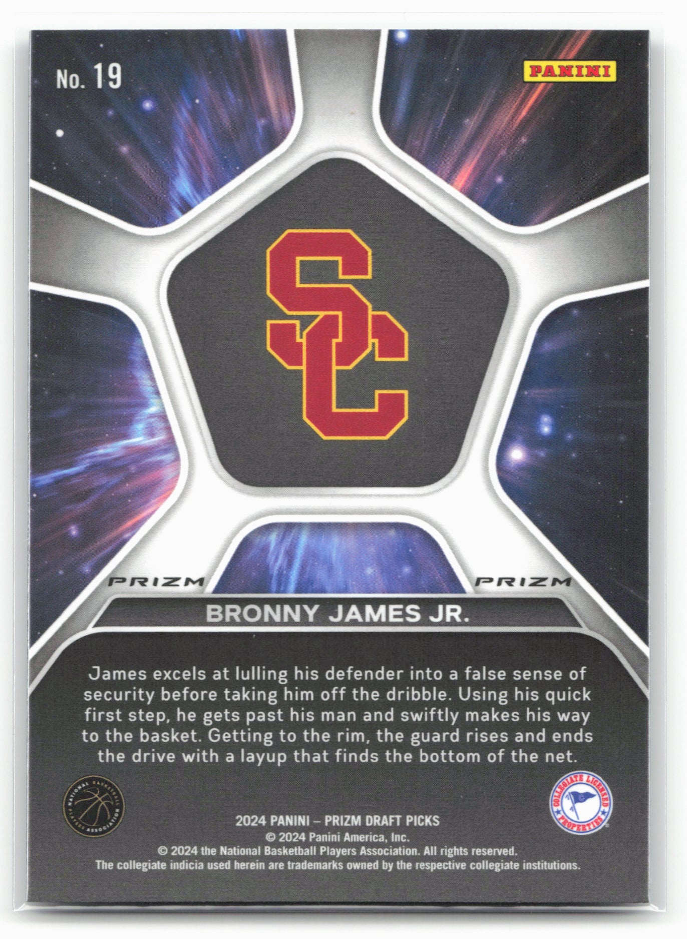 2024 Panini Prizm Draft Picks #19 Bronny James Jr. Deep Space Prizms Silver