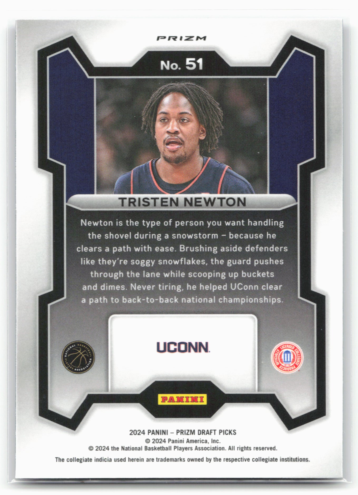 2024 Panini Prizm Draft Picks #51 Tristen Newton Prizms Purple Wave