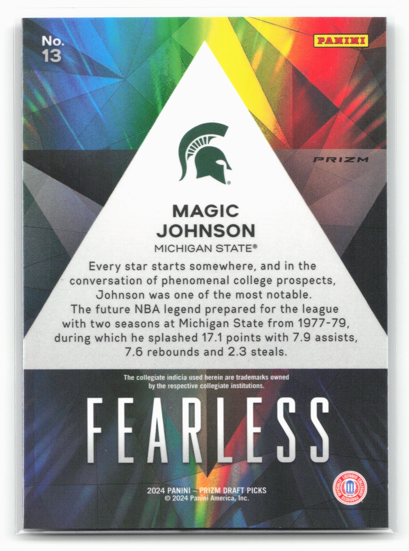 2024 Panini Prizm Draft Picks #13 Magic Johnson Fearless Prizms Silver