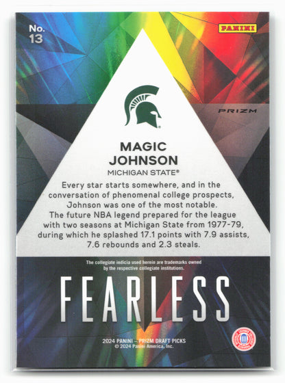 2024 Panini Prizm Draft Picks #13 Magic Johnson Fearless Prizms Silver