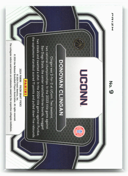 2024 Panini Prizm Draft Picks #9 Donovan Clingan Campus Legends Prizms Green