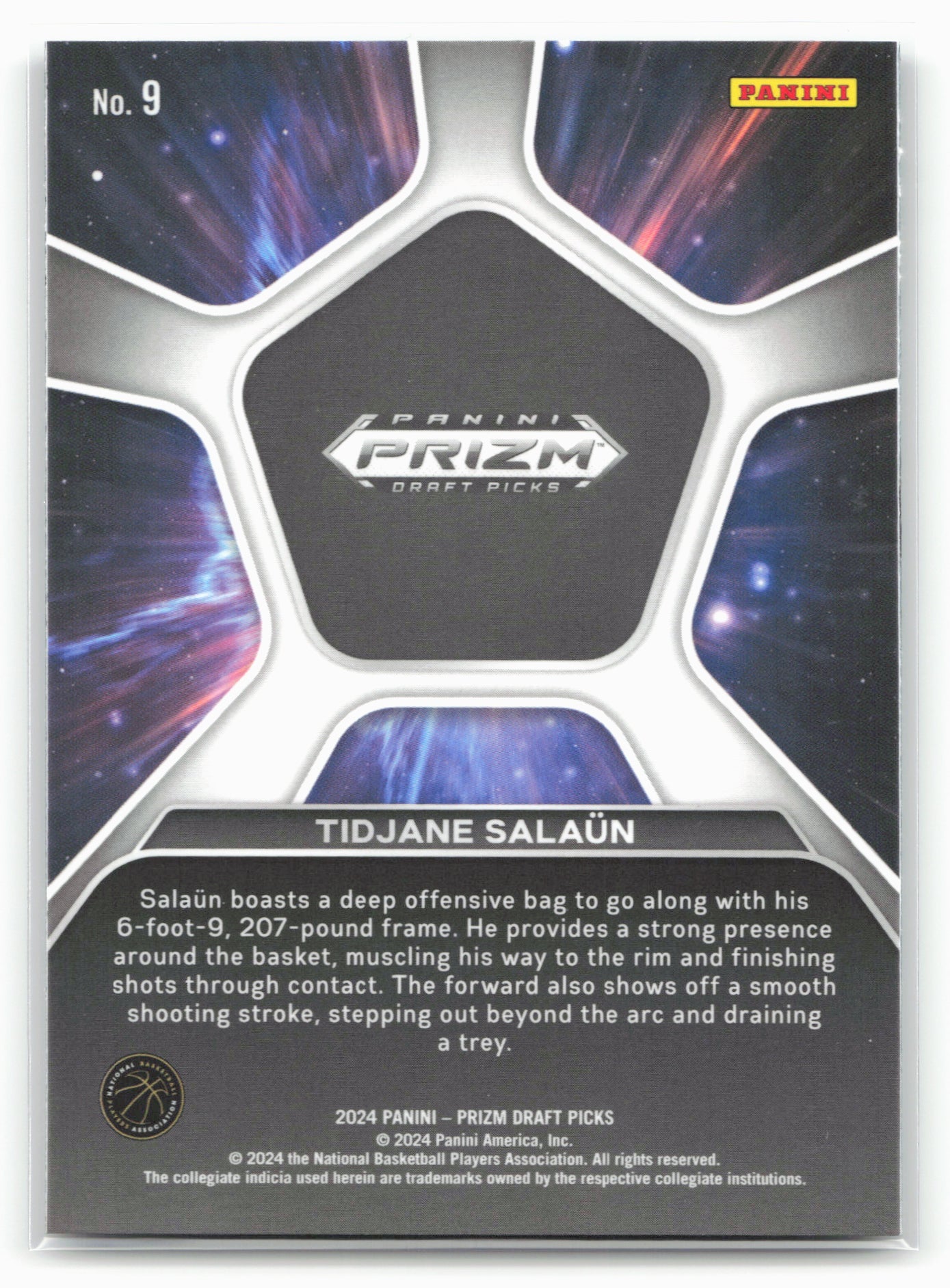 2024 Panini Prizm Draft Picks #9 Tidjane Salaun Deep Space 23319