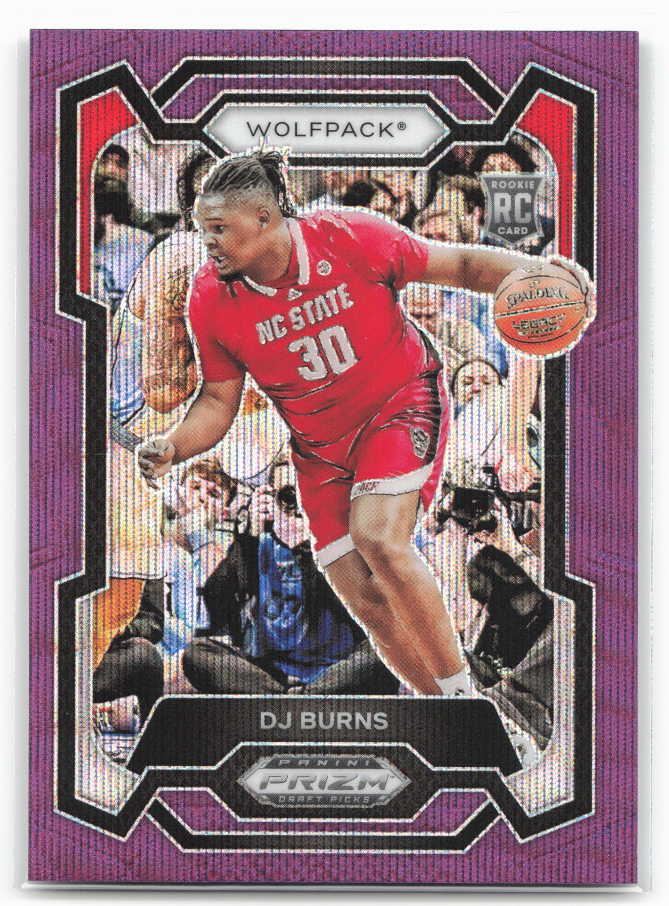 2024 Panini Prizm Draft Picks #97 DJ Burns Prizms Purple Wave
