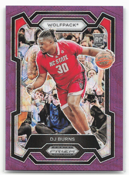 2024 Panini Prizm Draft Picks #97 DJ Burns Prizms Purple Wave