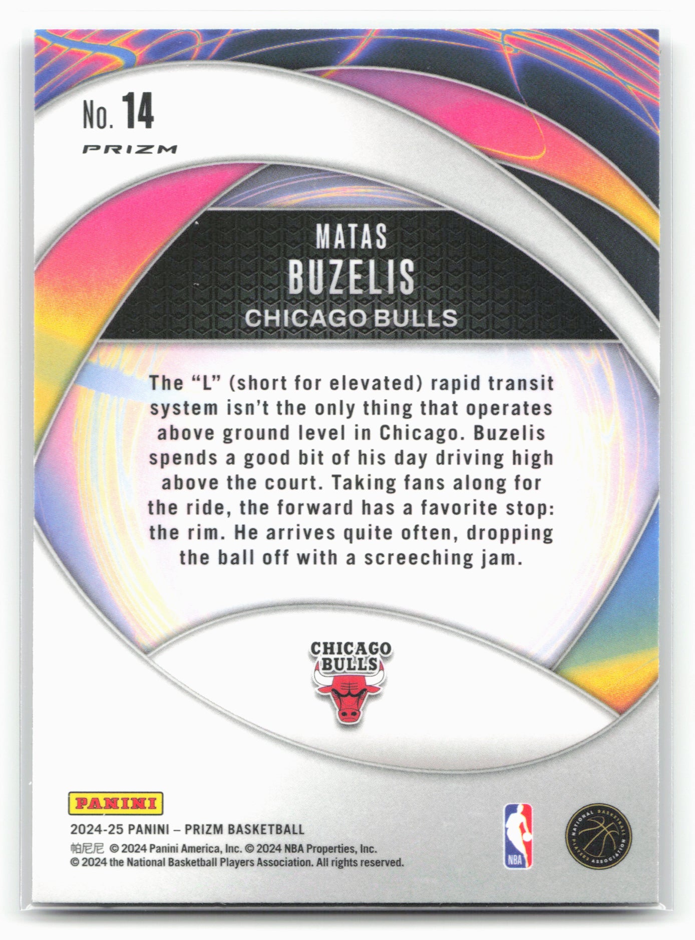 2024-25 Panini Prizm #14 Matas Buzelis Instant Impact Prizms Silver