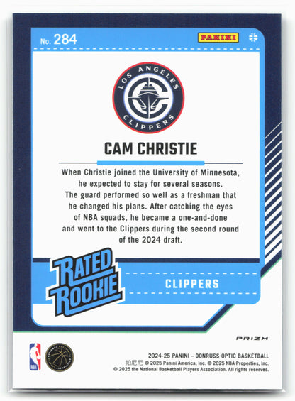 2024-25 Donruss Optic #284 Cam Christie Purple Shock