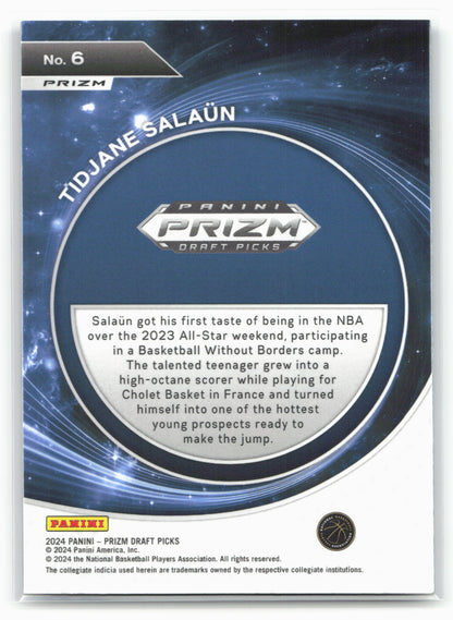 2024 Panini Prizm Draft Picks #6 Tidjane Salaun Orientation Prizms Silver