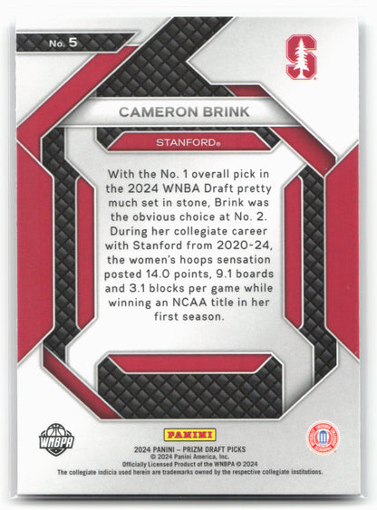 2024 Panini Prizm Draft Picks #5 Cameron Brink New Recruits