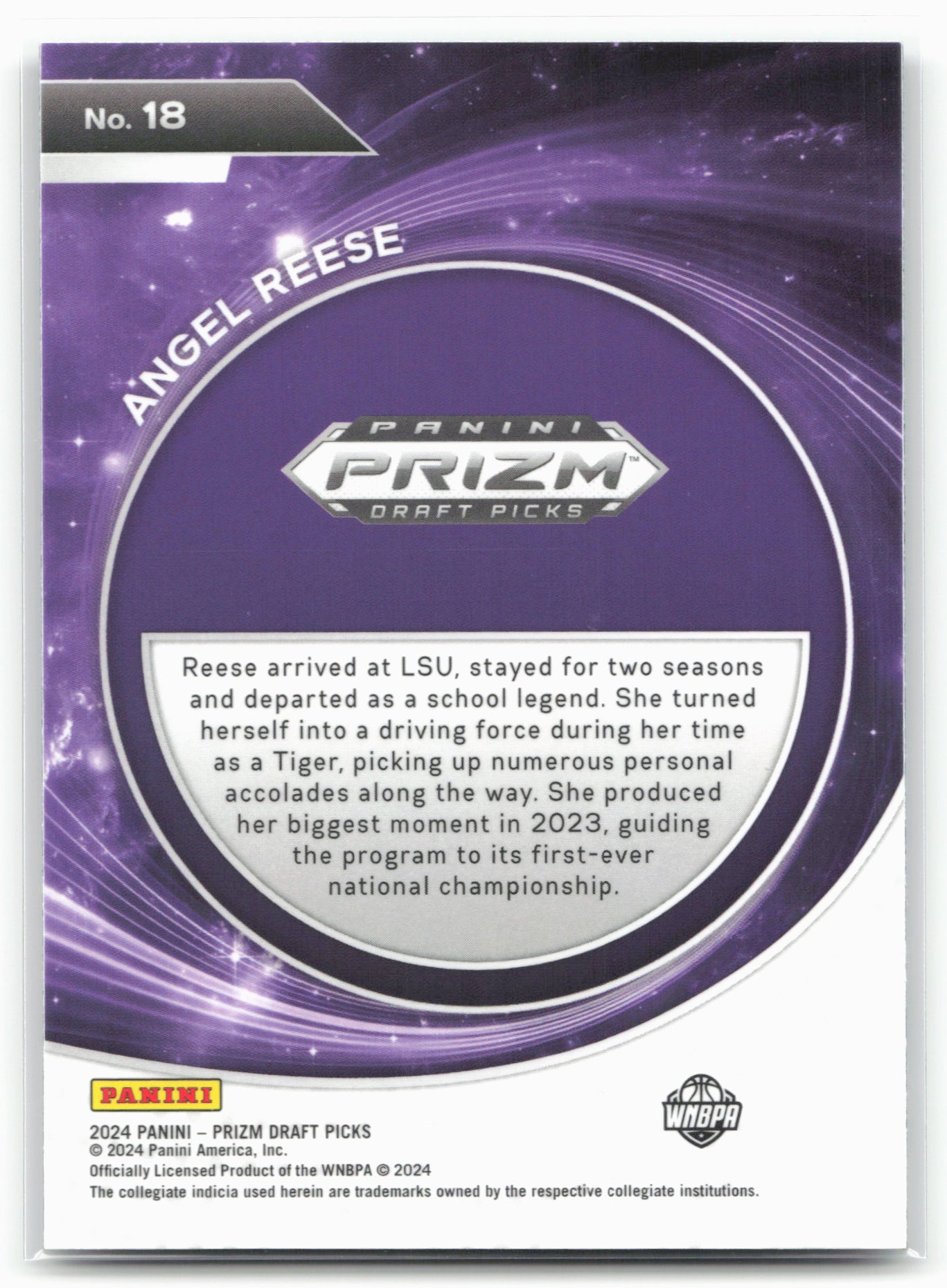 2024 Panini Prizm Draft Picks #18 Angel Reese Student Orientation