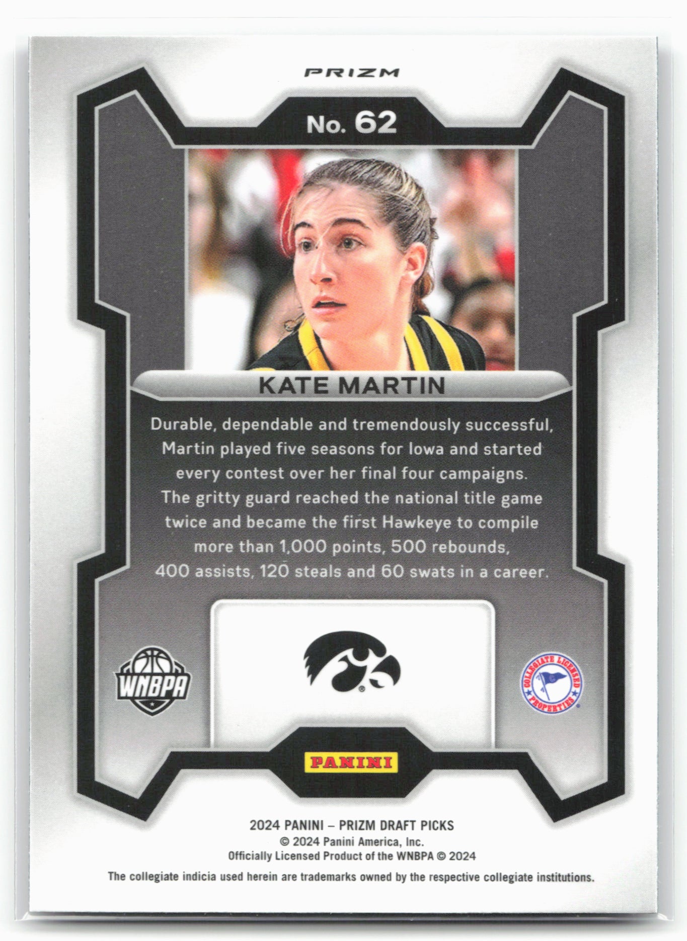 2024 Panini Prizm Draft Picks #62 Kate Martin Prizms Purple Wave