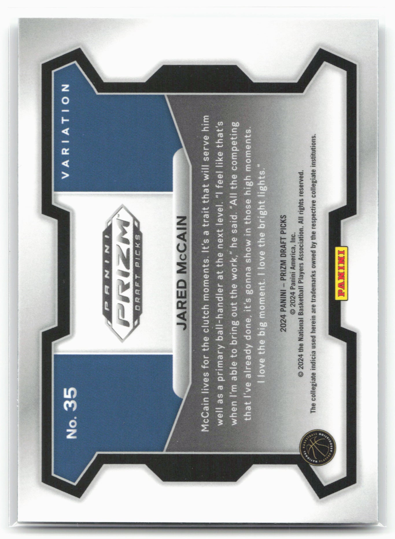 2024 Panini Prizm Draft Picks #35b Jared McCain