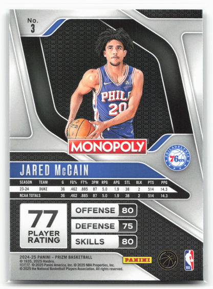 2024-25 Panini Prizm Monopoly #3 Jared McCain
