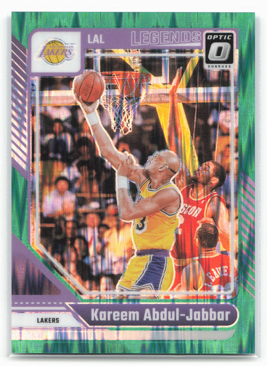 2024-25 Donruss Optic #228 Kareem Abdul-Jabbar Green Shock #/149