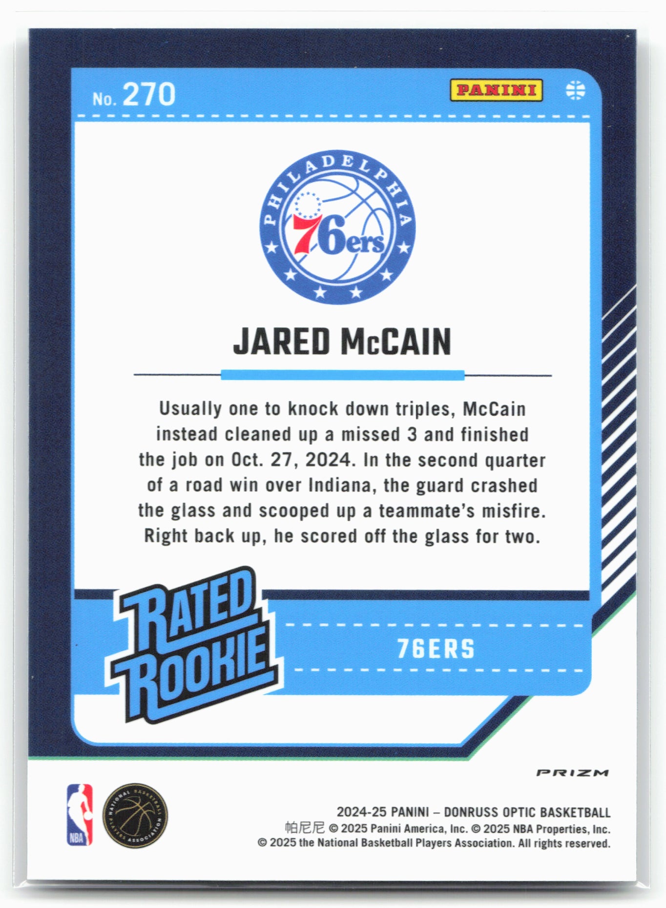 2024-25 Donruss Optic #270 Jared McCain Holo 23360